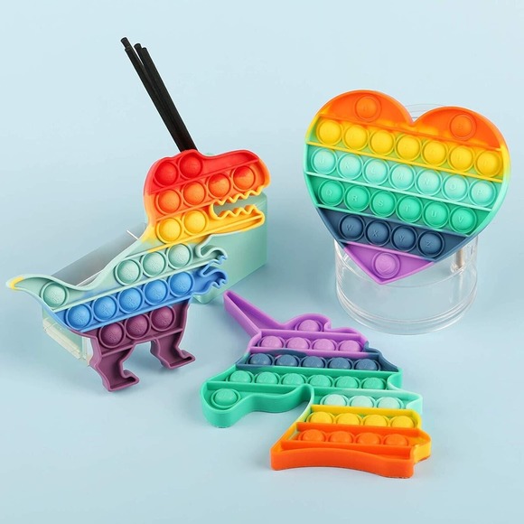 Rainbow Unicorn Dinosaur Pop Stress Relief Fidget Toys for Anxiety Stress Relief - Picture 7 of 7